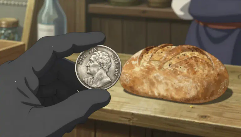 Visual representation of "shilling" - Old unit of currency in Britain, equal to five pence in modern money