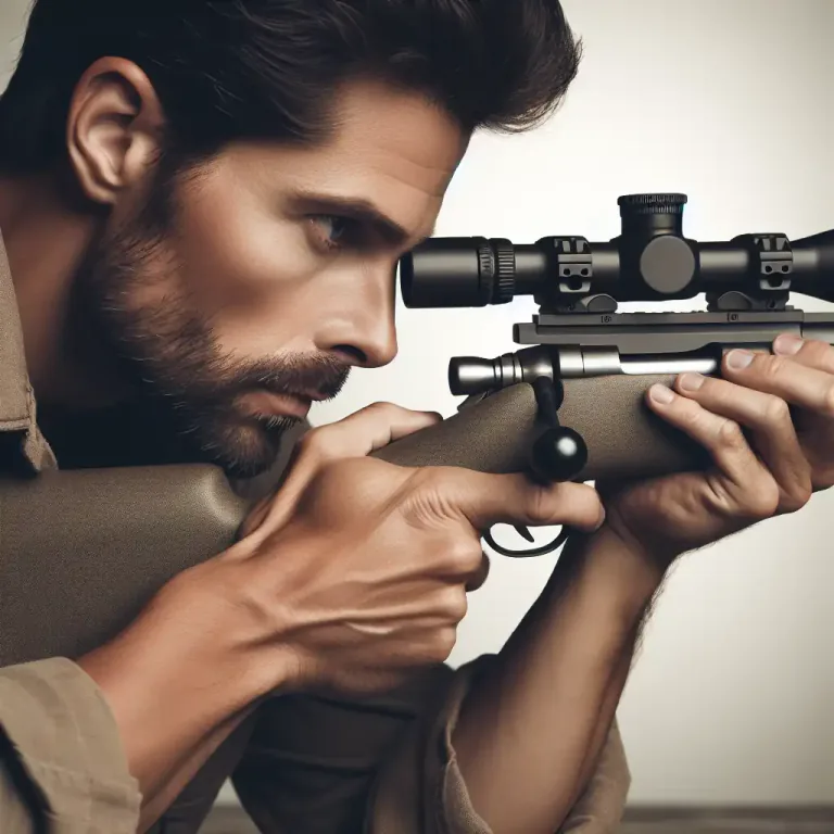 Visual representation of "sight" - A device on a gun to help aim.