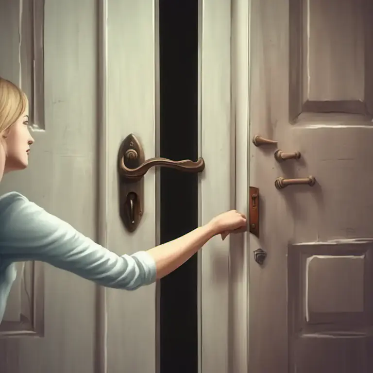 Visual representation of "come away" - To become separated from something else as a result of force or pressure
