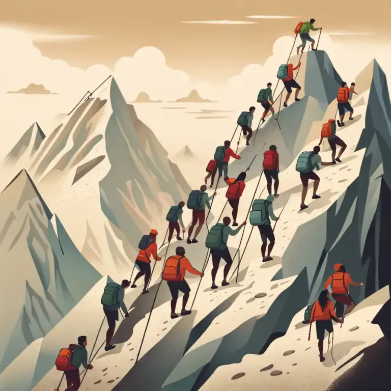 Visual representation of "bump up against" - To encounter an obstacle or difficulty, especially in a process or task