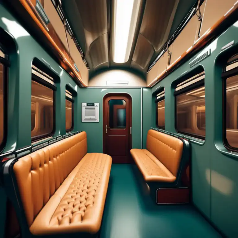 Visual representation of "carriage" - A part of a train that carries passengers