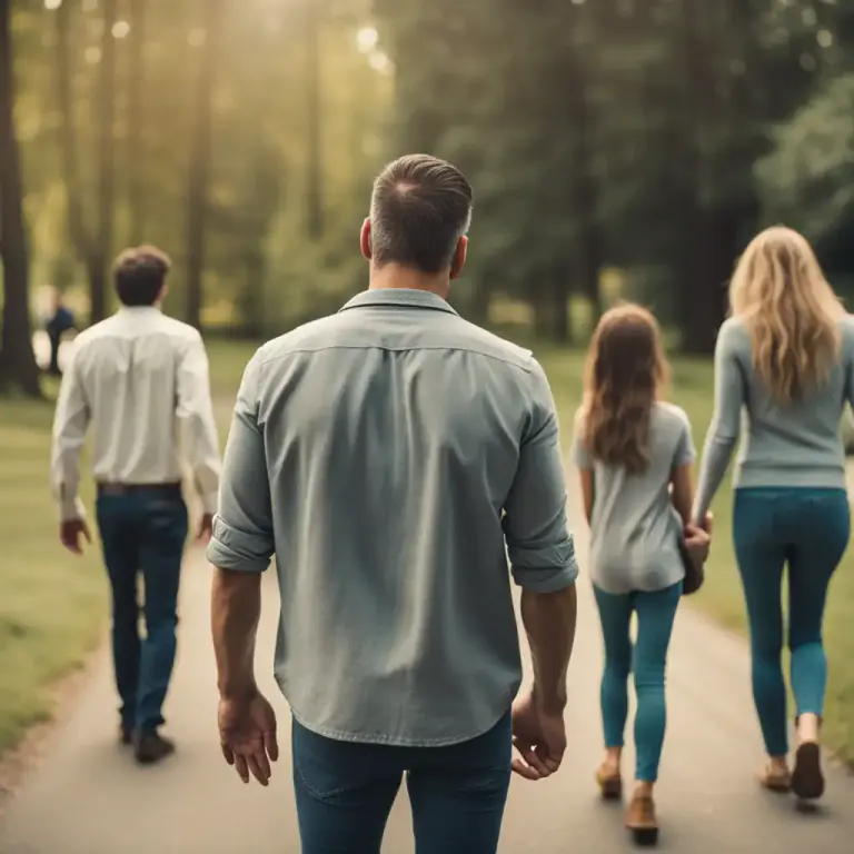 Visual representation of "turn your back" - To ignore someone or to end the relationship with them