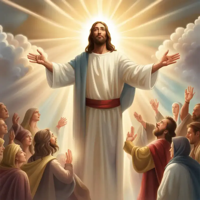 Visual representation of "mediator" - In Christian belief, Jesus Christ as the one who brings people and God closer together.