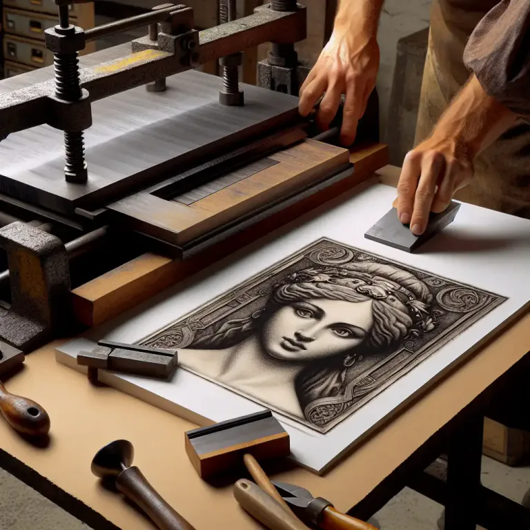 Visual representation of "lithograph" - To make a lithograph (a printed image).