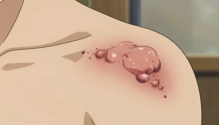 Visual representation of "keloid" - A keloid is a type of raised scar that extends beyond the boundaries of the original wound.