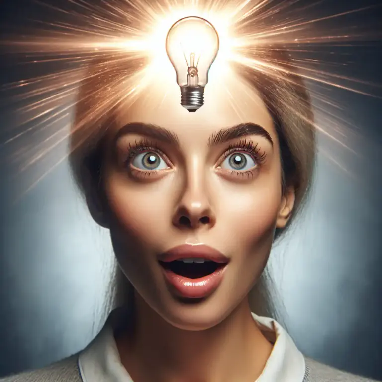 Visual representation of "bright" - to suddenly understand something