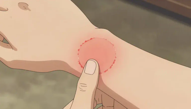 Visual representation of "ringworm" - A skin disease caused by fungus, which forms a ring-shaped red rash.
