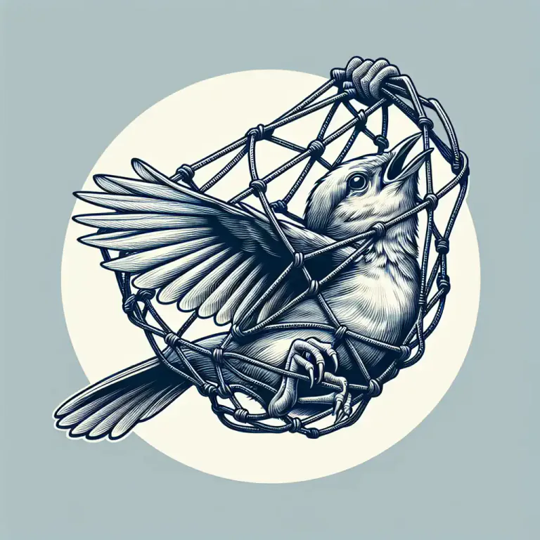 Visual representation of "trammel" - Catch or entangle someone or something in a trammel