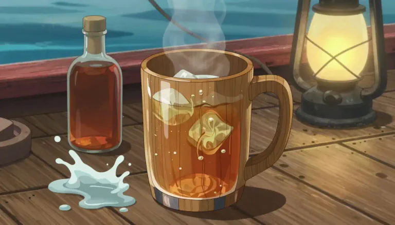 Visual representation of "grog" - A type of alcoholic drink, originally made from rum and water.