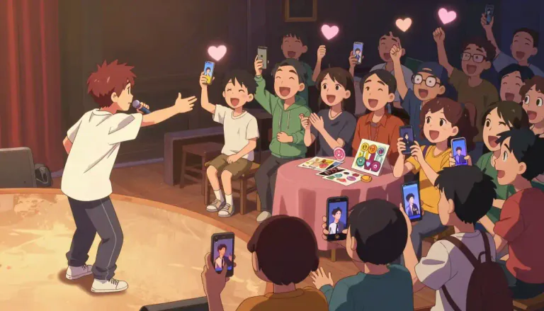 Visual representation of "fanbase" - The audience of a performer or a team, especially one that interacts through social media and fan events.