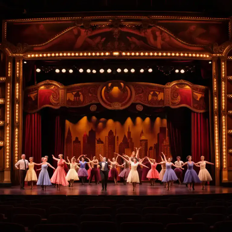 Visual representation of "musical" - A play or film where singing and dancing play a key part