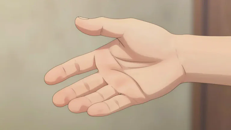 Visual representation of "paw" - The hand of a person, usually used in a humorous or affectionate way