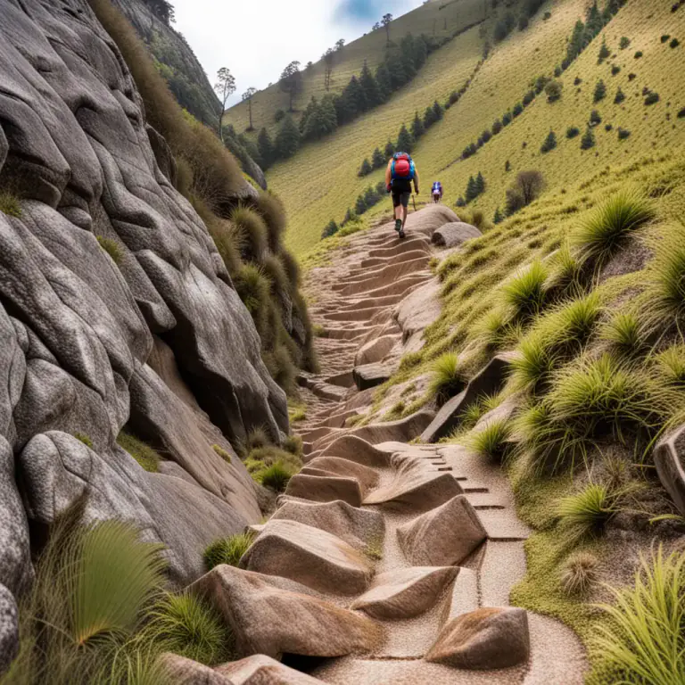 Visual representation of "uphill" - Heading up towards higher ground or a higher level