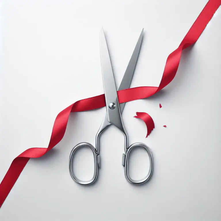 Visual representation of "snip" - A cut made by snipping.