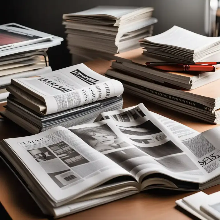 Visual representation of "the printed word/page" - Printed material such as books, newspapers or magazines.