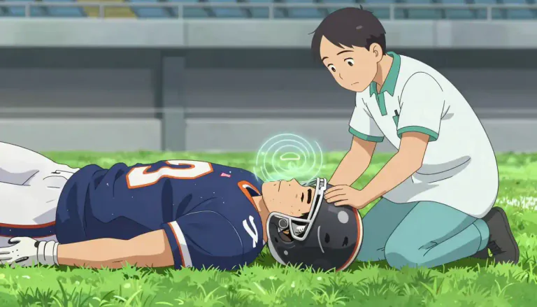 Visual representation of "concuss" - To cause a concussion or injury to the brain.