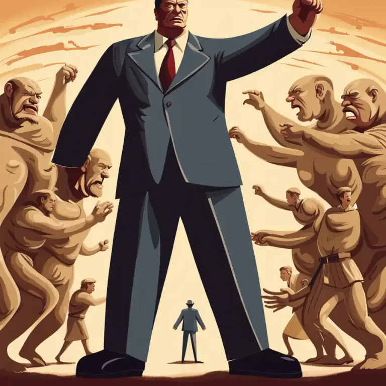 Visual representation of "subjugate" - To make subservient; force to submit or yield.