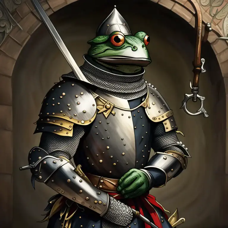 Visual representation of "frog" - The loop or other attachment on a belt to hold the scabbard of a sword.