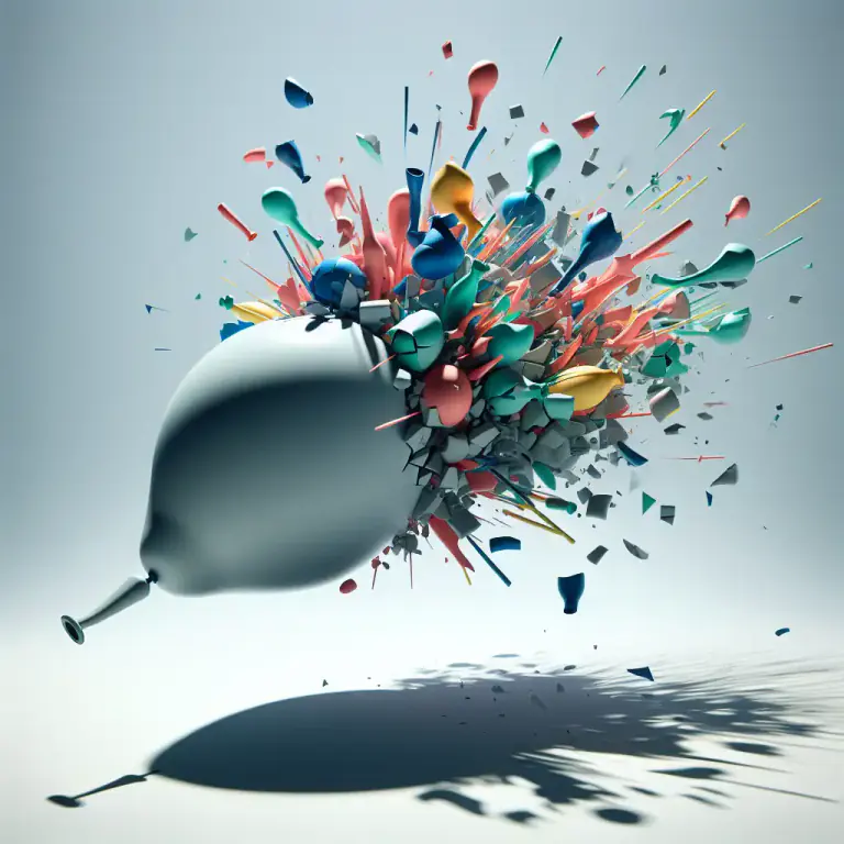 Visual representation of "burst on" - To make an abrupt entrance into a situation or place.