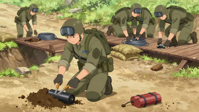 Visual representation of "sapper" - A soldier who is trained to build and repair structures, clear mines and demolish enemy constructions.