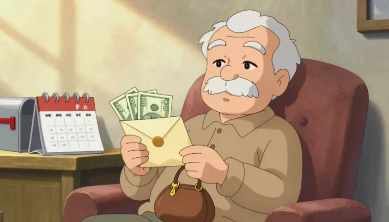 Visual representation of "pension" - A fixed amount of money paid regularly to a person after they retire.