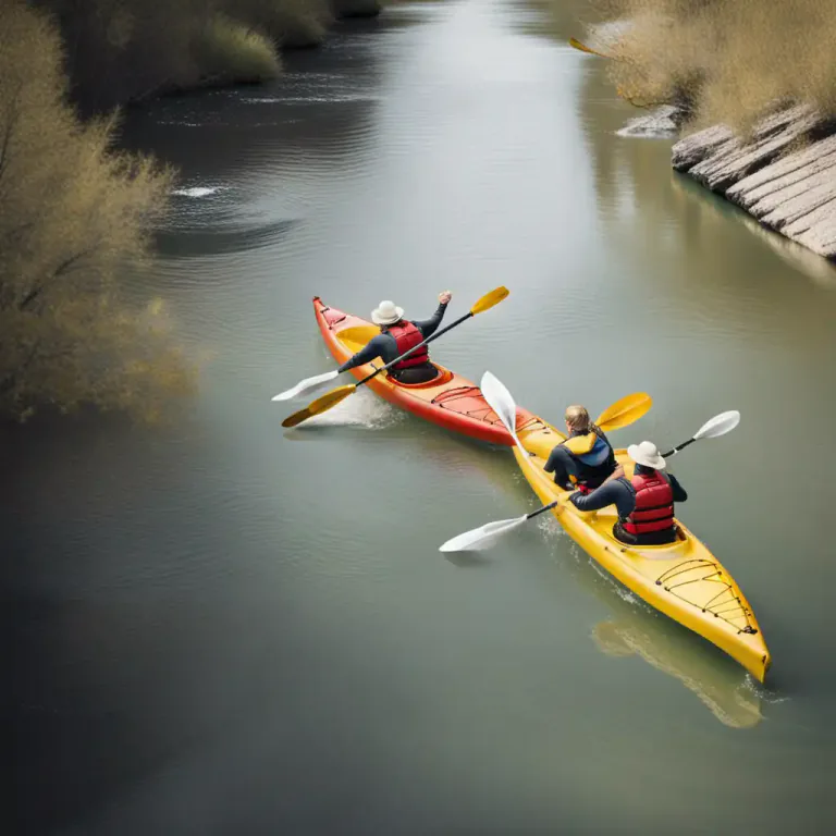 Visual representation of "kayak" - To travel or race on a kayak