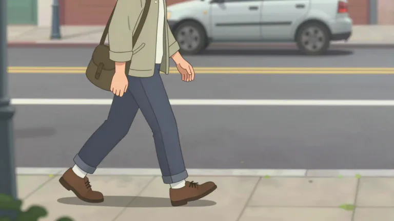 Visual representation of "pedestrian" - A person walking rather than travelling in a vehicle