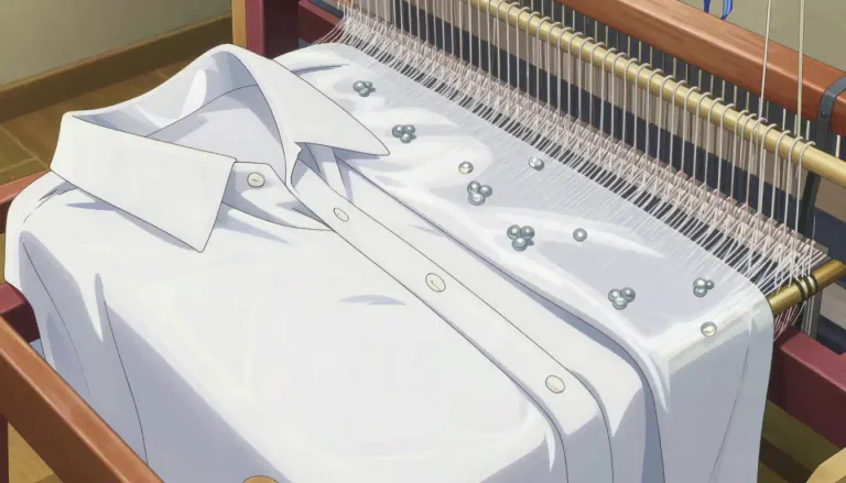 Visual representation of "polyester" - A type of fabric or cloth made from a kind of plastic.