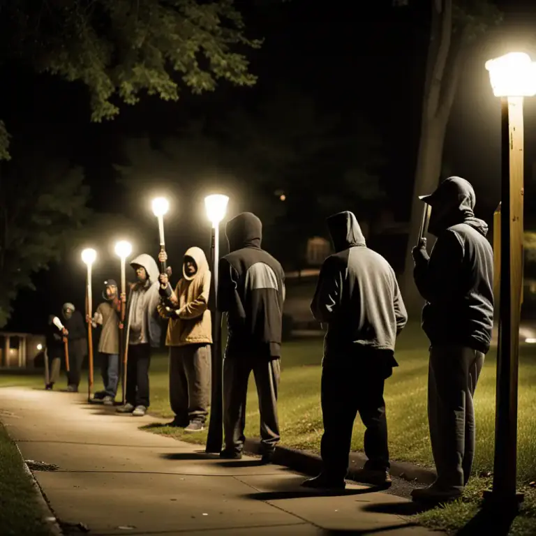 Visual representation of "take the law into your own hands" - To punish someone for a crime or take action against something wrongly on your own, instead of letting the authorities or law enforcement handle it.