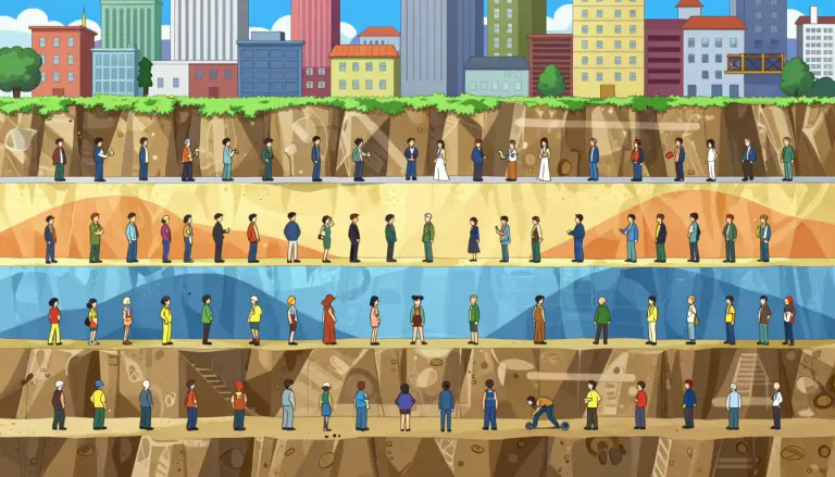 Visual representation of "stratum" - A layer or level of something