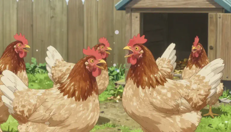 Visual representation of "cluck" - The sound a chicken makes.