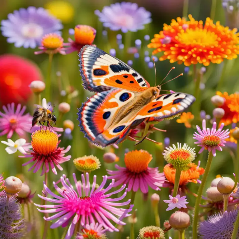 Visual representation of "pincushion" - A type of plant that has small, round, spiky flowers that look like pins inserted into a cushion.