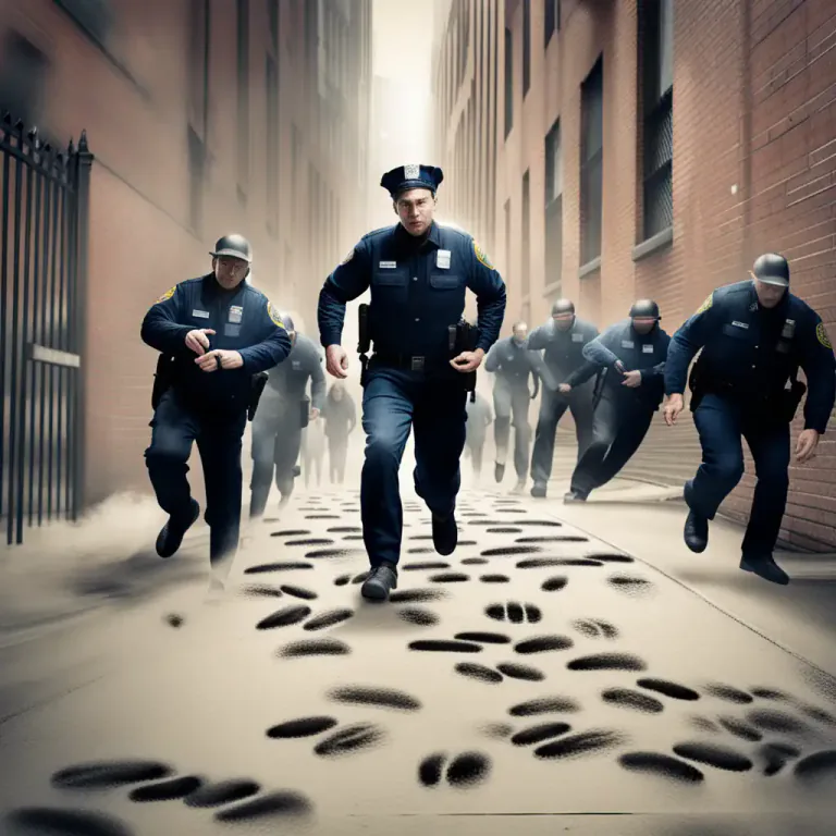 Visual representation of "hot on somebody’s/something’stracks/trail" - Following someone or something closely or quickly, especially to try to catch or find them.