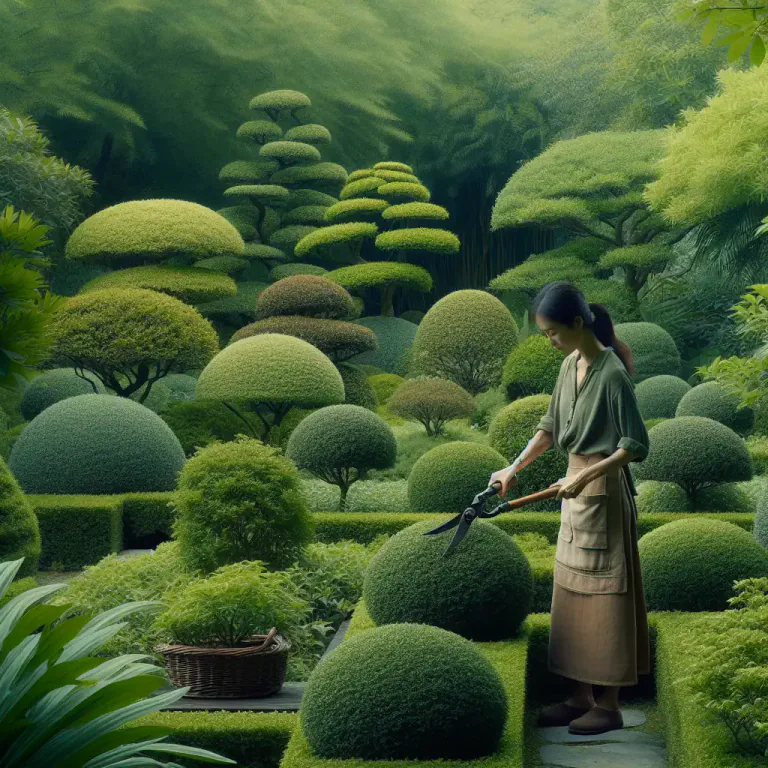 Visual representation of "shrubbery" - Area in a garden where shrubs are planted.