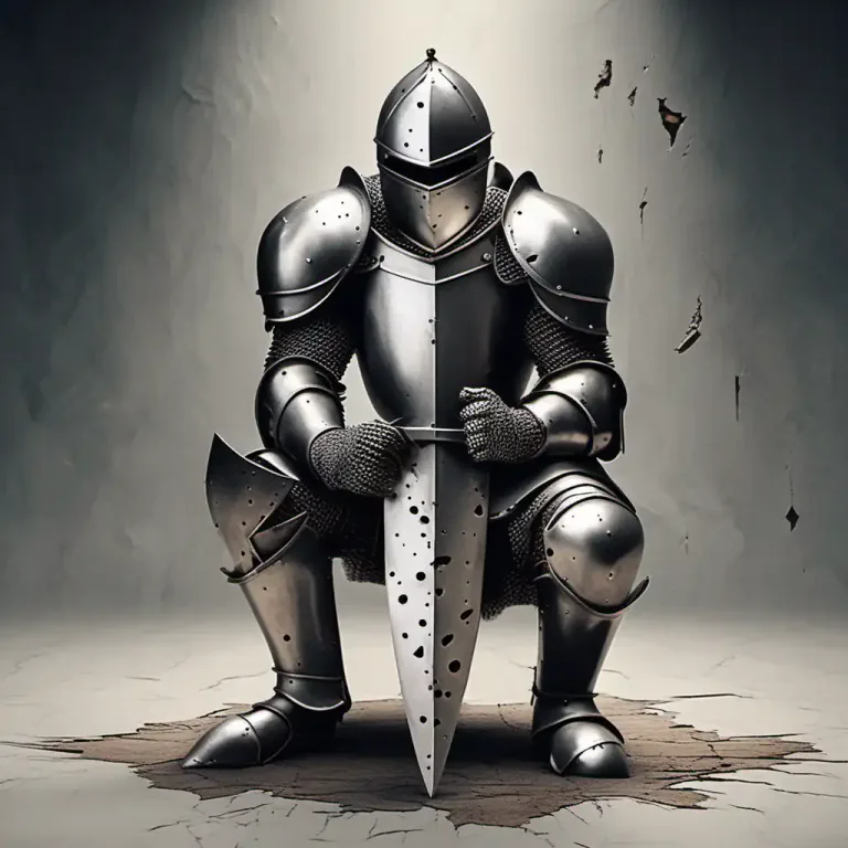 Visual representation of "a chink in somebody’s armour" - A person's weakness or vulnerability