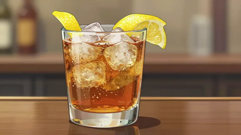 Visual representation of "highball" - a cocktail drink made with whiskey and soda water