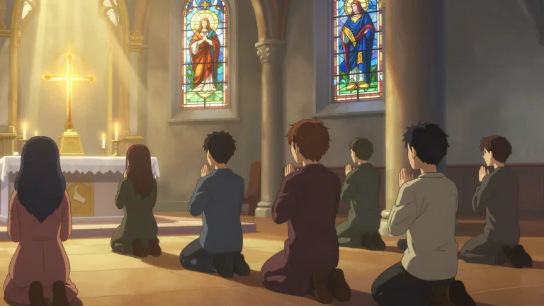 Visual representation of "worship" - To show deep respect and love for a god, usually through prayers, rituals, or other religious activities.