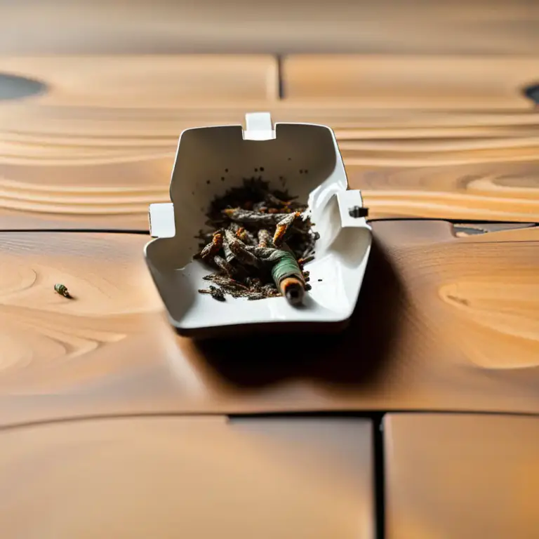 Visual representation of "roach" - The end part of a marijuana cigarette that cannot be smoked because it is too small