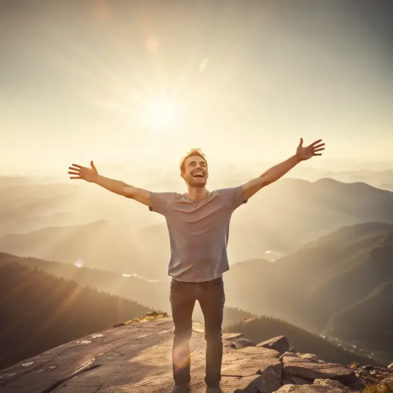 Visual representation of "exalt" - To cause to feel intense happiness and joy