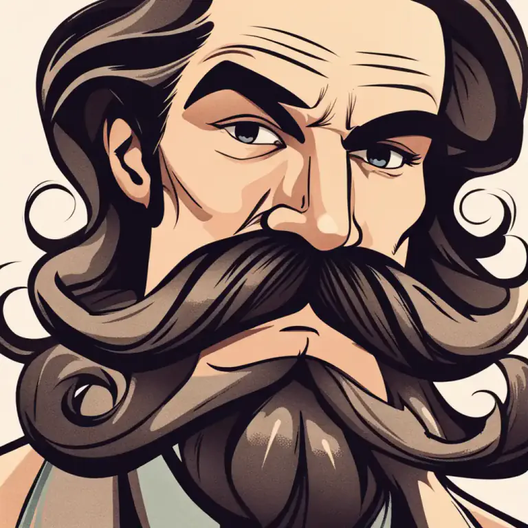 Visual representation of "mustache" - A style or type of mustache