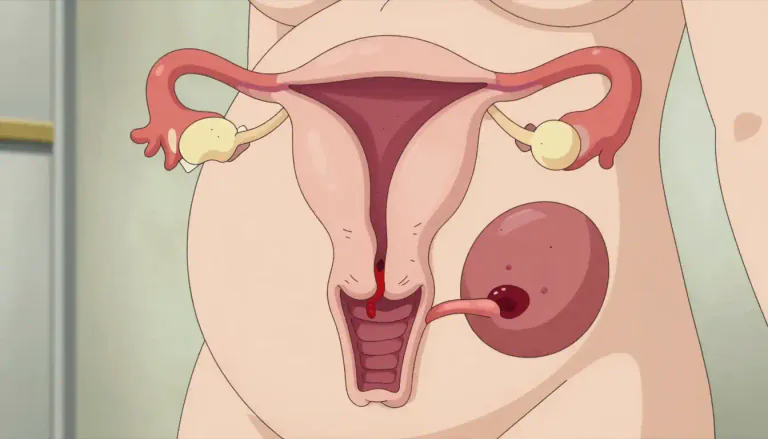 Visual representation of "abruption" - A sudden separation of a part of the body, especially in relation to pregnancy.