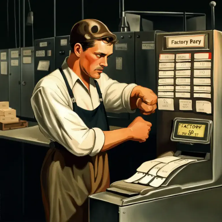 Visual representation of "clock off" - To finish work and record this officially, typically by punching out one's timecard or signing out digitally.