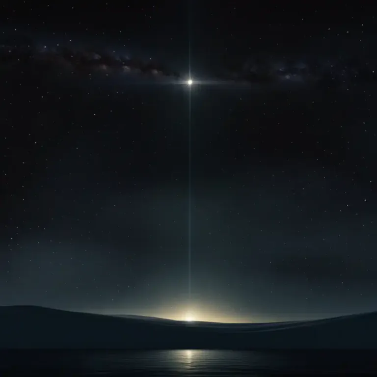 Visual representation of "ascension" - In astronomy, the rising of a star above the horizon.