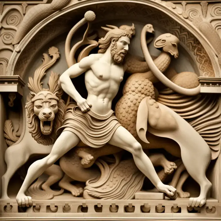 Visual representation of "chimera" - In Greek mythology, a fire-breathing female monster with a lion's head, a goat's body, and a serpent's tail.