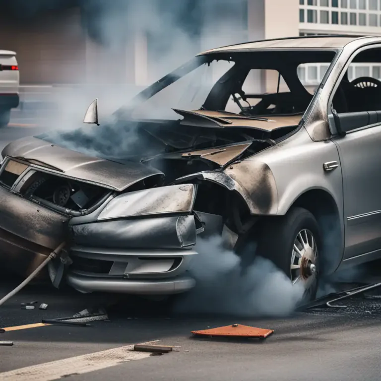 Visual representation of "crack up" - To damage or cause an accident, especially in reference to vehicles