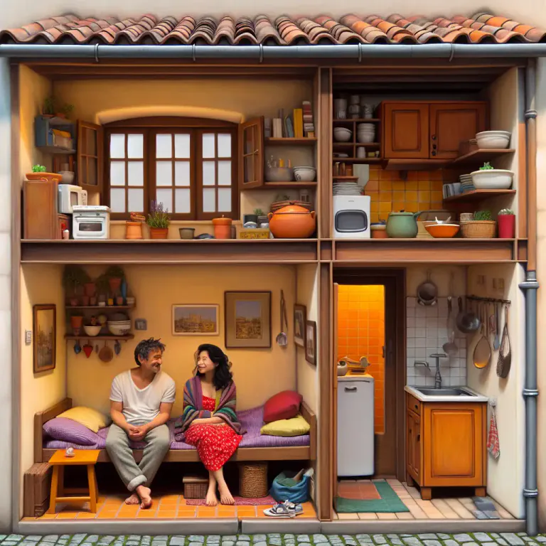 Visual representation of "shoebox" - A small or plain room or building