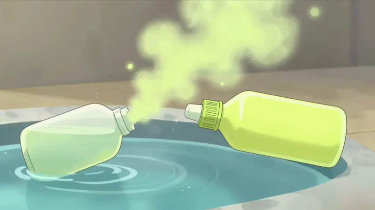 Visual representation of "chlorine" - A chemical element in gas form that has a strong smell, often used in cleaning products or to purify water.