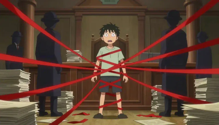 Visual representation of "enmesh" - To involve or trap in a difficult situation or condition