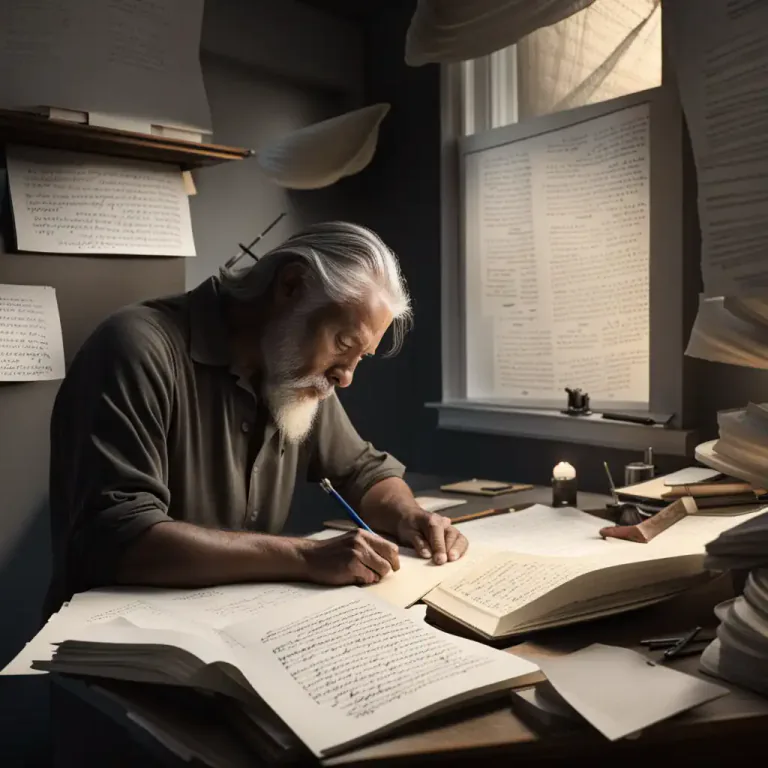 Visual representation of "poesy" - The art or work of composing poems.