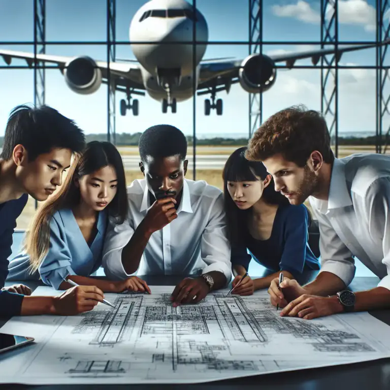 Visual representation of "aeronautics" - The design or construction of aircraft.
